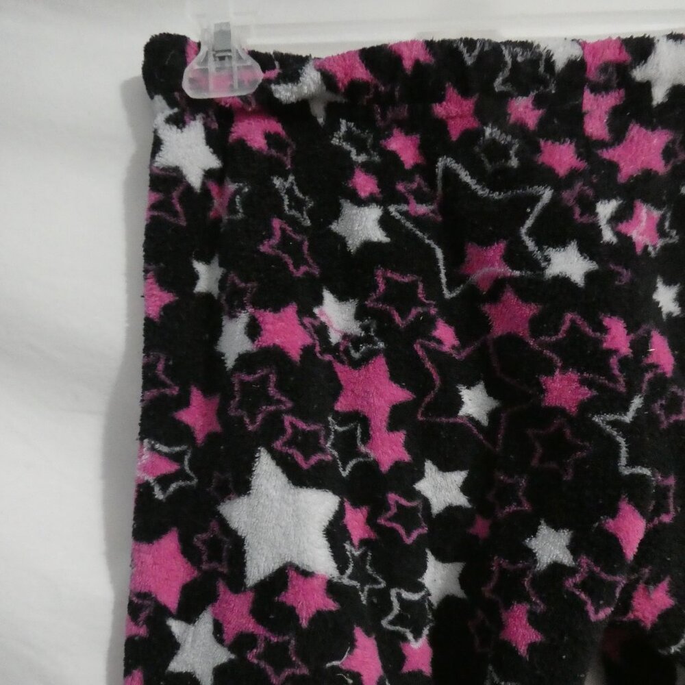 725 ORIGINALS | small | Black Fleece Pajama - Lounge Pants | Pink & White Stars - Picture 10 of 16